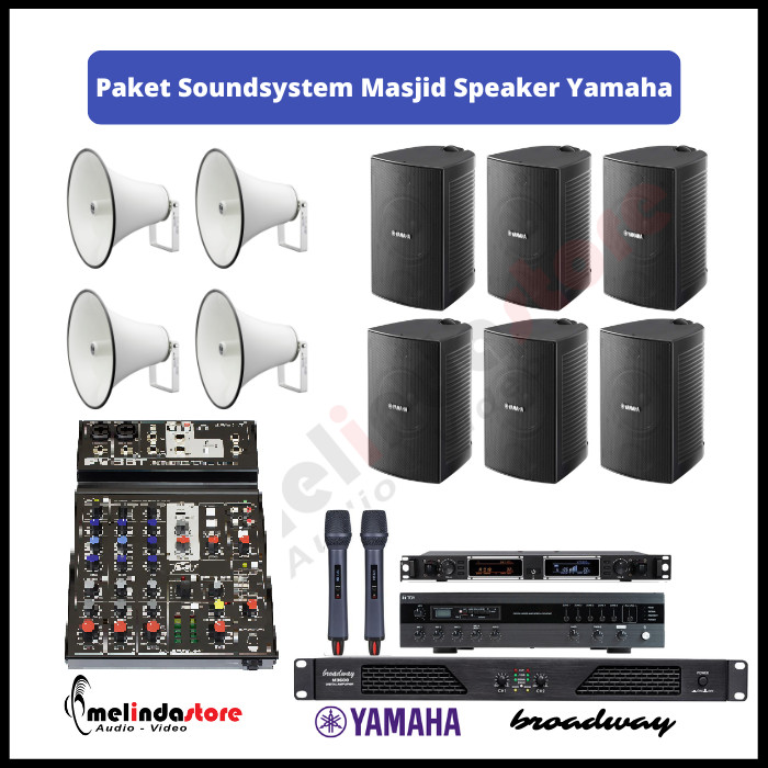Paket Masjid Indoor Outdoor Speaker Yamaha VS6 | 100m2